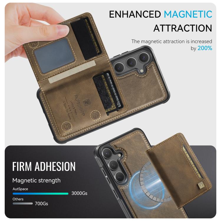For Samsung Galaxy S26 5G AutSpace A13 MagSafe Magnetic RFID Flip Card Bag Phone Case