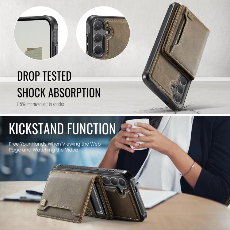 For Samsung Galaxy S26 5G AutSpace A13 MagSafe Magnetic RFID Flip Card Bag Phone Case