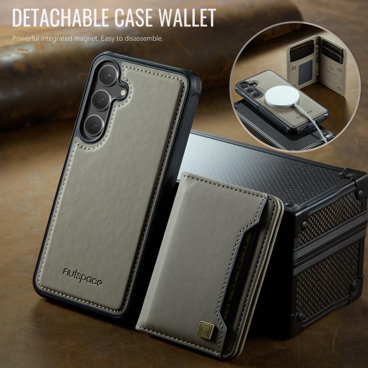 For Samsung Galaxy S26 5G AutSpace A13 MagSafe Magnetic RFID Flip Card Bag Phone Case