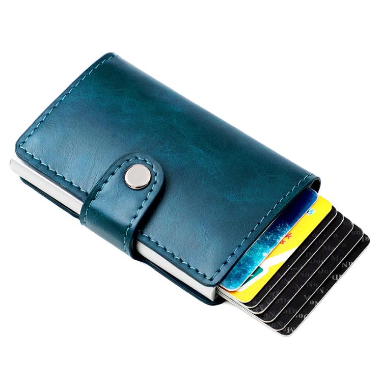 KB238 Oil Wax Texture RFID Aluminum Alloy Multi-card Wallet