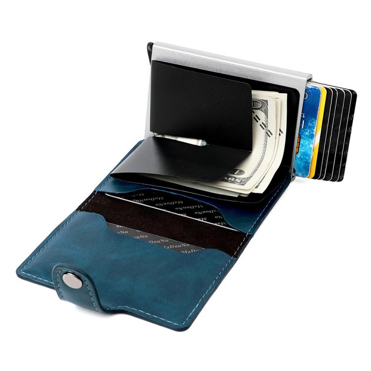 KB238 Oil Wax Texture RFID Aluminum Alloy Multi-card Wallet