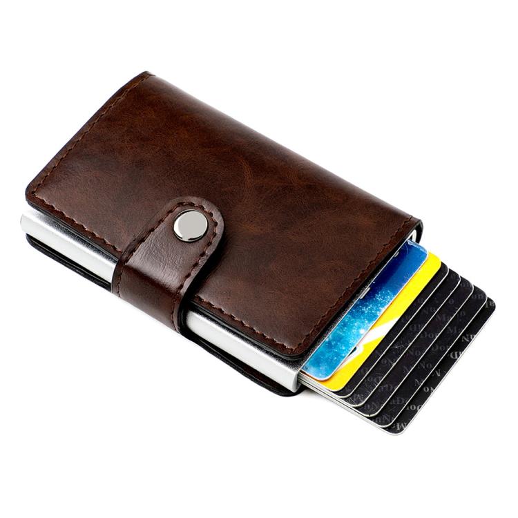 KB238 Oil Wax Texture RFID Aluminum Alloy Multi-card Wallet