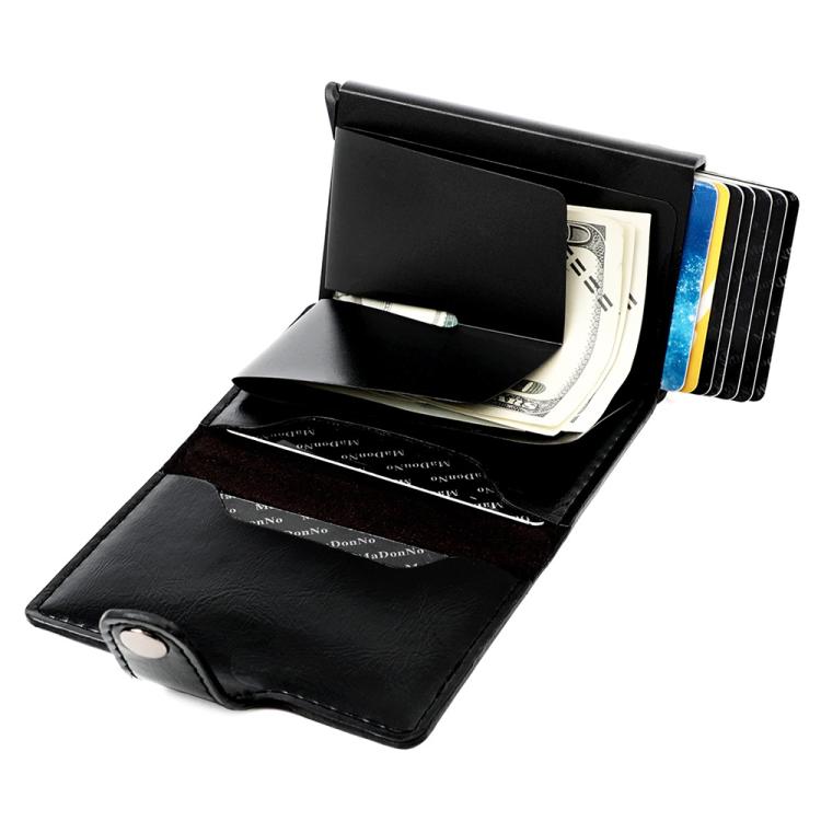KB238 Oil Wax Texture RFID Aluminum Alloy Multi-card Wallet