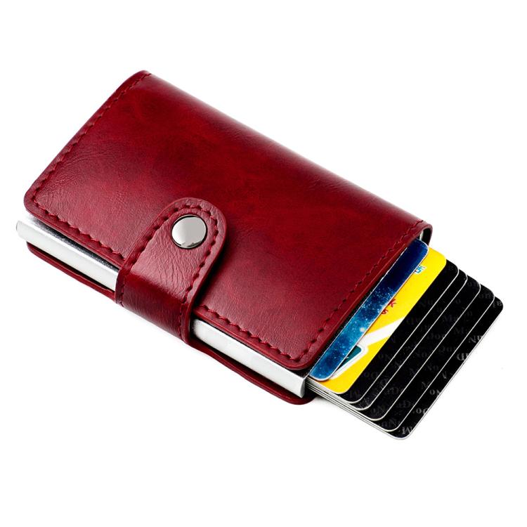 KB238 Oil Wax Texture RFID Aluminum Alloy Multi-card Wallet