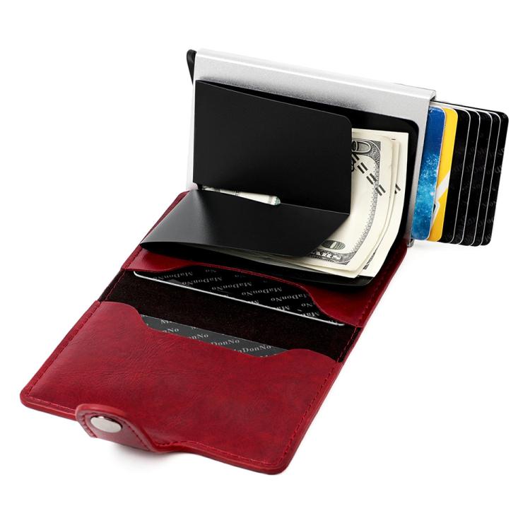 KB238 Oil Wax Texture RFID Aluminum Alloy Multi-card Wallet