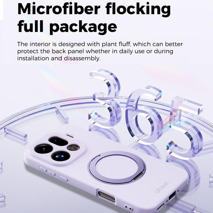 For OPPO Find X9 ABEEL Skin-friendly Feel Magnetic Liquid Silicone Phone Case with Holder