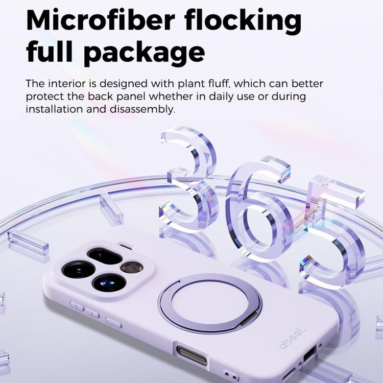 For OPPO Find X9 Pro ABEEL Skin-friendly Feel Magnetic Liquid Silicone Phone Case with Holder