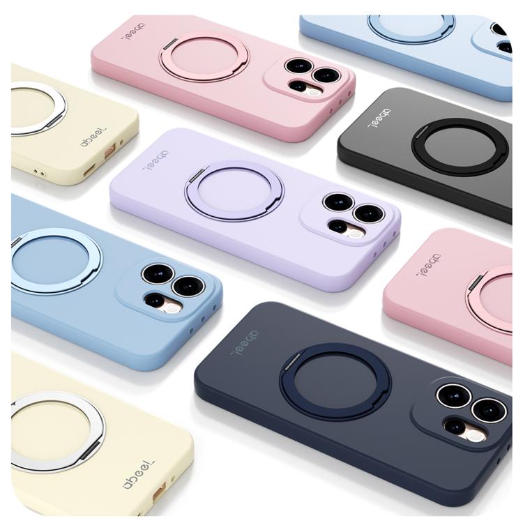 For OPPO Reno15 Pro 5G Global ABEEL Skin-friendly Feel Magnetic Liquid Silicone Phone Case with Holder