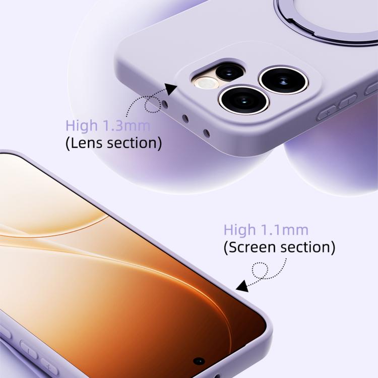 For OPPO Reno15 Pro 5G Global ABEEL Skin-friendly Feel Magnetic Liquid Silicone Phone Case with Holder