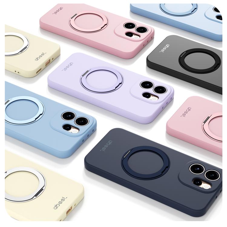 For OPPO Reno15 Pro Max 5G Global ABEEL Skin-friendly Feel Magnetic Liquid Silicone Phone Case with Holder