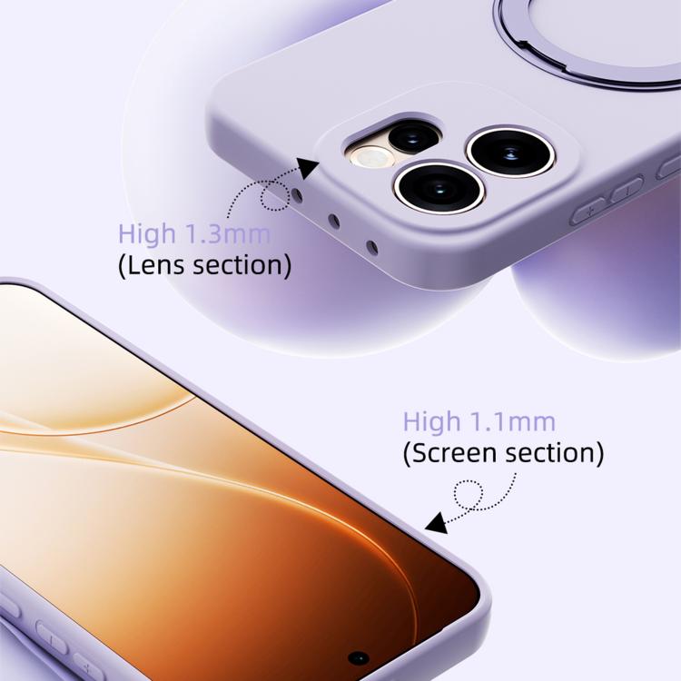For OPPO Reno15 Pro Max 5G Global ABEEL Skin-friendly Feel Magnetic Liquid Silicone Phone Case with Holder