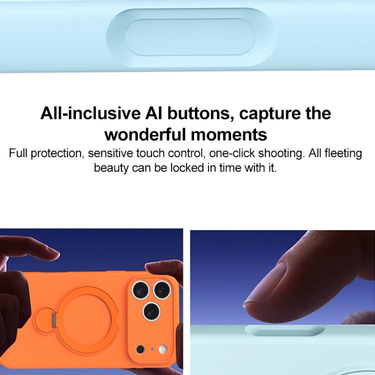 For iPhone Air Liquid Silicone MagSafe Holder Phone Case