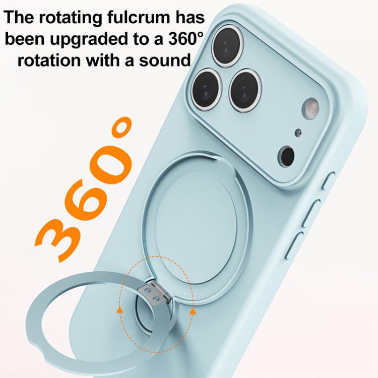 For iPhone 17 Pro Liquid Silicone MagSafe Holder Phone Case
