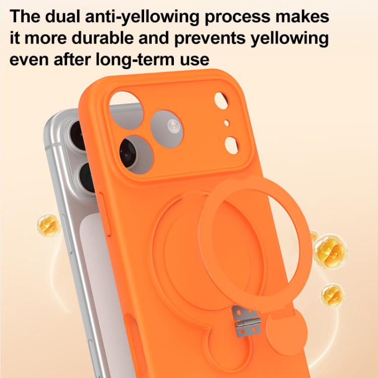 For iPhone Air Liquid Silicone MagSafe Holder Phone Case