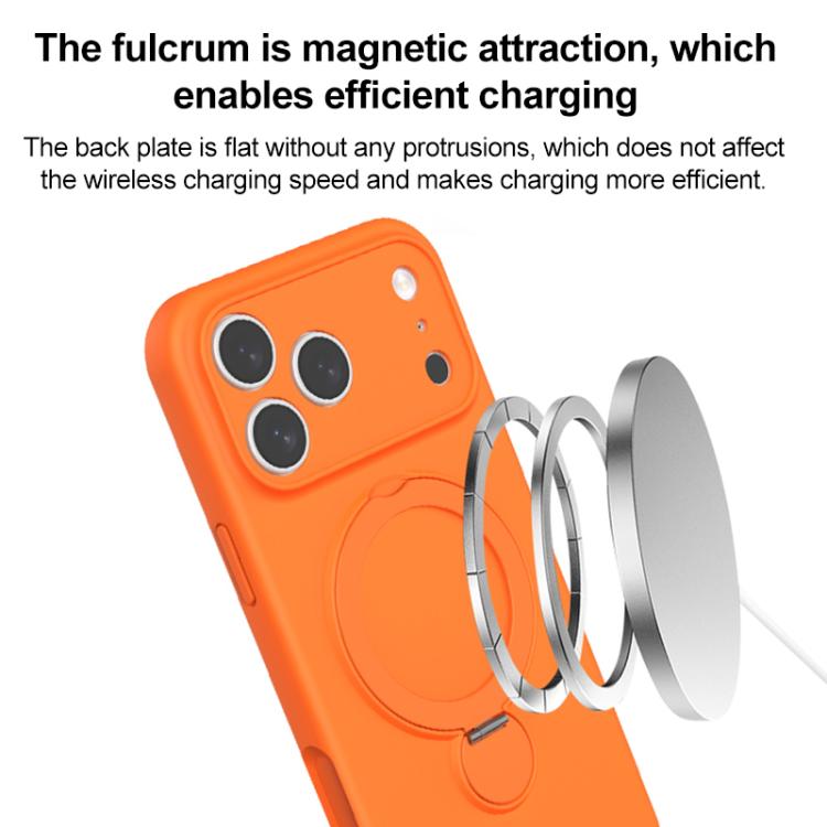 For iPhone Air Liquid Silicone MagSafe Holder Phone Case