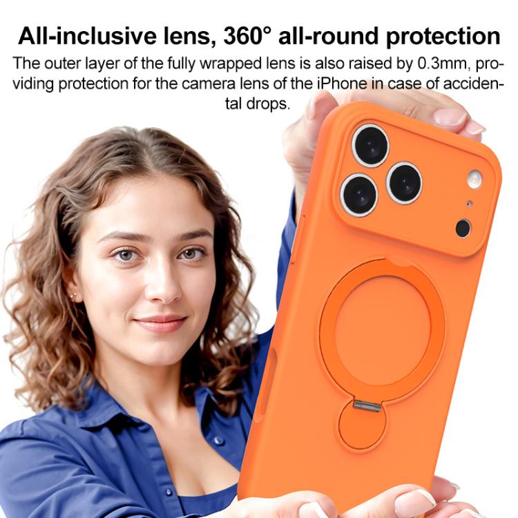 For iPhone Air Liquid Silicone MagSafe Holder Phone Case