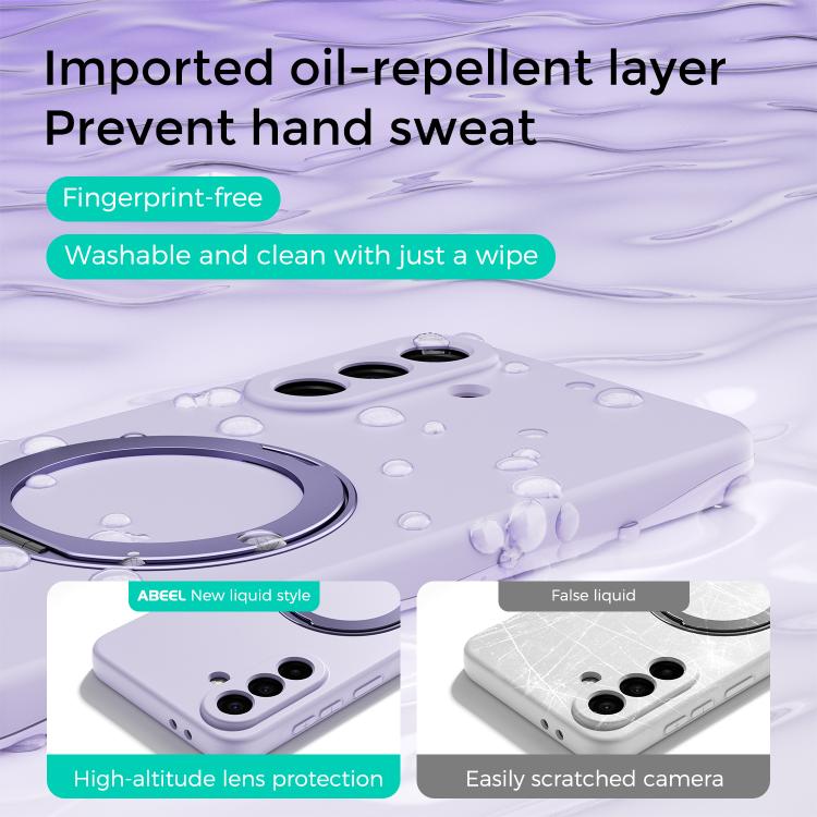 For Samsung Galaxy A37 5G ABEEL Skin-friendly Feel Magnetic Liquid Silicone Phone Case with Holder
