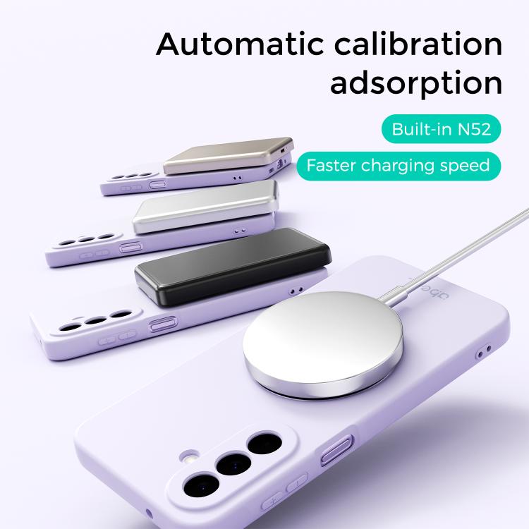For Galaxy A27 5G ABEEL Skin-friendly Feel Magnetic Liquid Silicone Phone Case with Holder