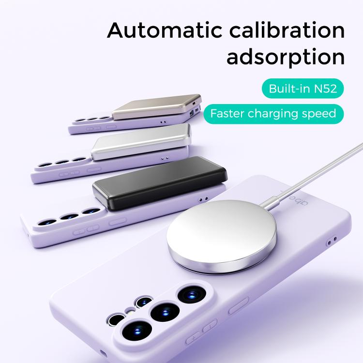 For Samsung Galaxy S26 5G ABEEL Skin-friendly Feel Magnetic Liquid Silicone Phone Case with Holder