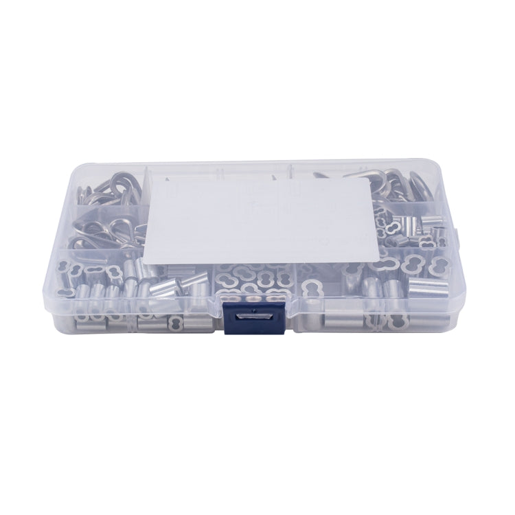 240 PCS M1.5 / M2 / M3 / M4 / M5 304 Stainless Steel Cable Rope Thimble Triangle Ring with 8-shaped Aluminum Cover