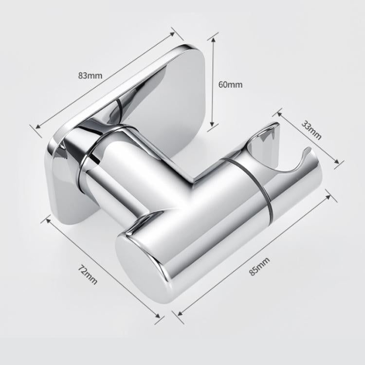 Stainless Steel Drill-Free Shower Head Holder 360 Degree Rotation Adjustable Universal Base - Silver