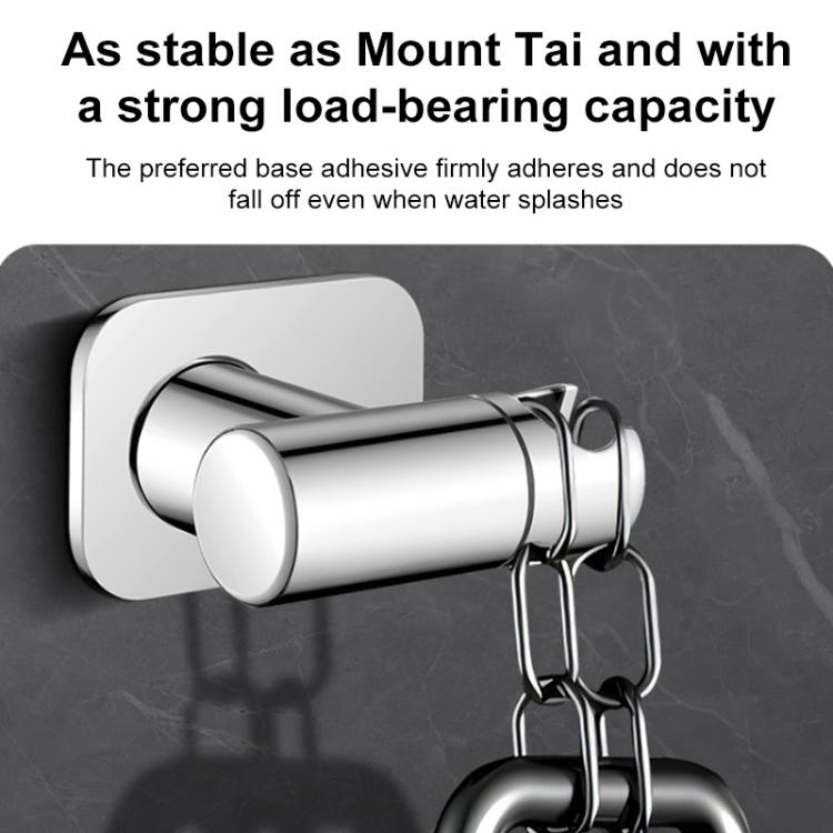 Stainless Steel Drill-Free Shower Head Holder 360 Degree Rotation Adjustable Universal Base - Silver