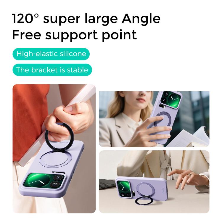 For Xiaomi 17 ABEEL Skin-friendly Feel Magnetic Liquid Silicone Phone Case with Holder