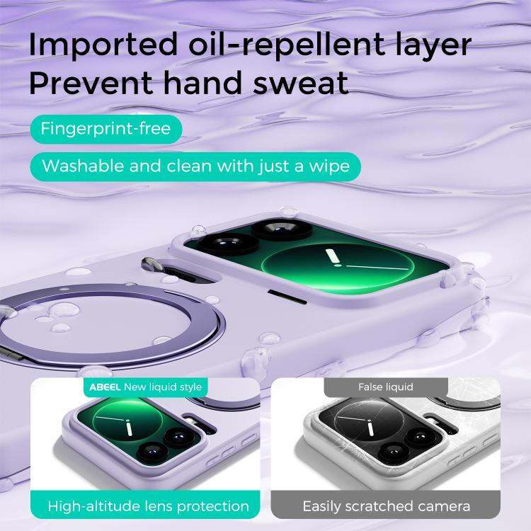 For Xiaomi 17 ABEEL Skin-friendly Feel Magnetic Liquid Silicone Phone Case with Holder