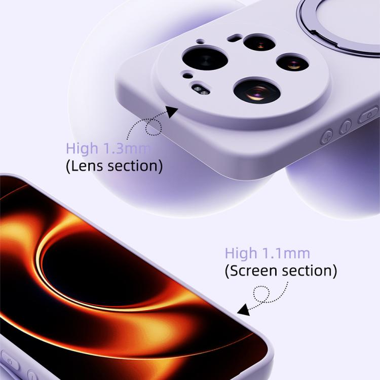For Xiaomi 17 Ultra ABEEL Skin-friendly Feel Magnetic Liquid Silicone Phone Case with Holder
