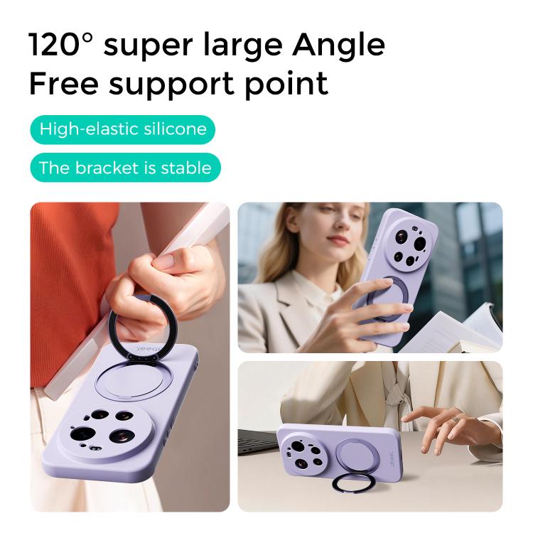 For Xiaomi 17 Ultra ABEEL Skin-friendly Feel Magnetic Liquid Silicone Phone Case with Holder