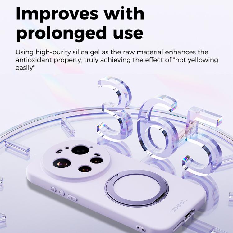 For Xiaomi 17 Ultra ABEEL Skin-friendly Feel Magnetic Liquid Silicone Phone Case with Holder