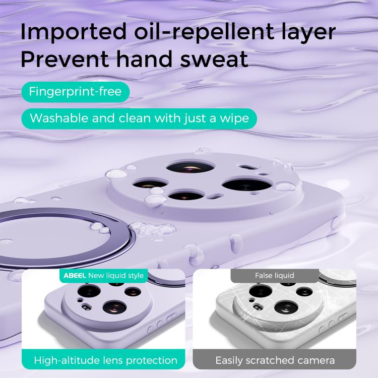 For Xiaomi 17 Ultra ABEEL Skin-friendly Feel Magnetic Liquid Silicone Phone Case with Holder