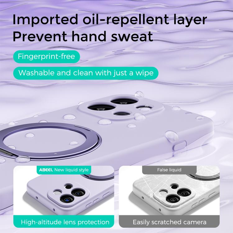 For OnePlus 13T ABEEL Skin-friendly Feel Magnetic Liquid Silicone Phone Case with Holder