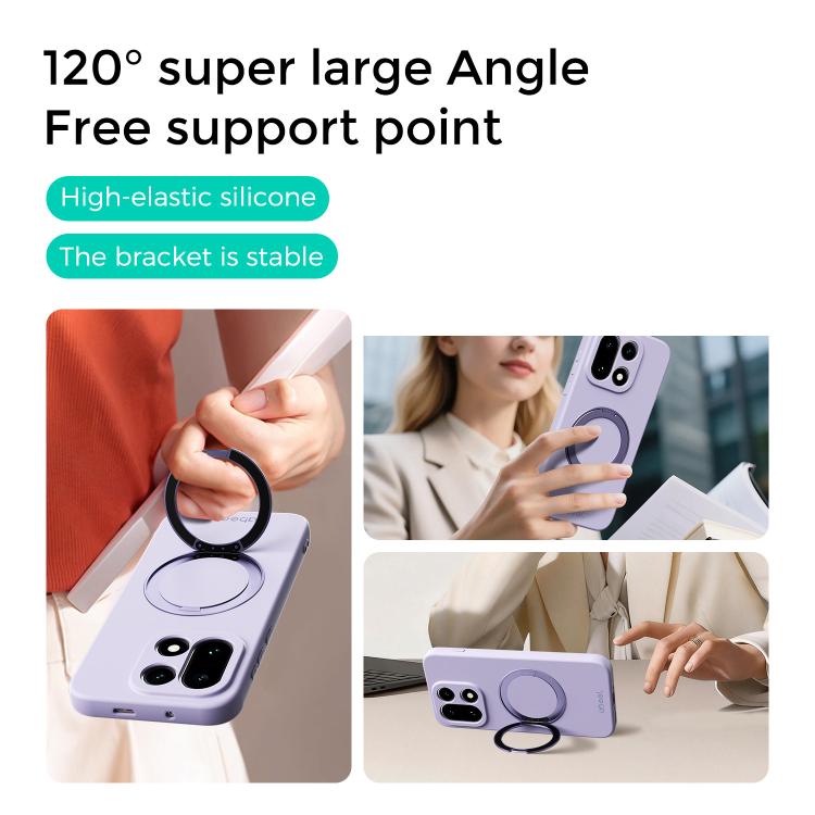 For OnePlus 15 ABEEL Skin-friendly Feel Magnetic Liquid Silicone Phone Case with Holder