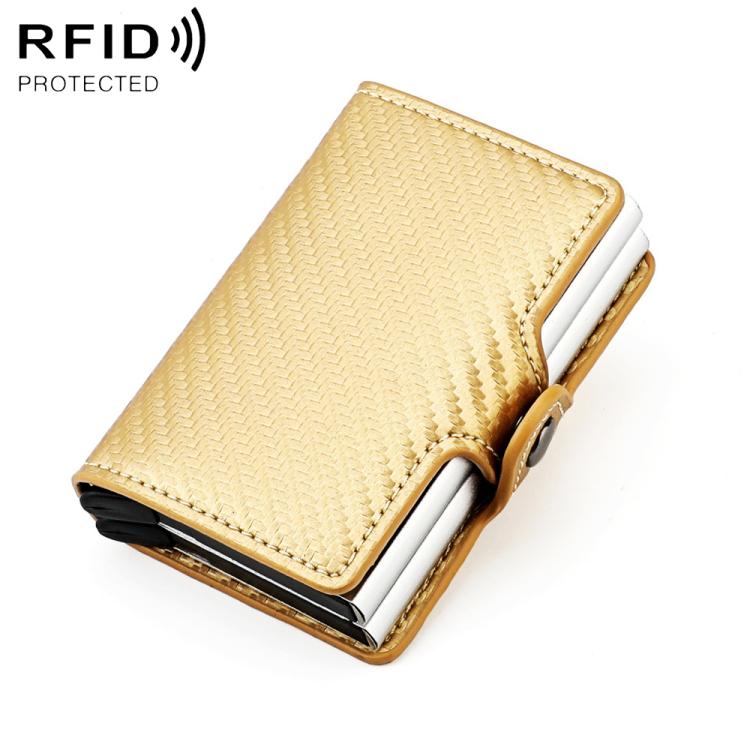 KB250 Carbon Fiber Double Layer Aluminum Alloy RFID Card Bag