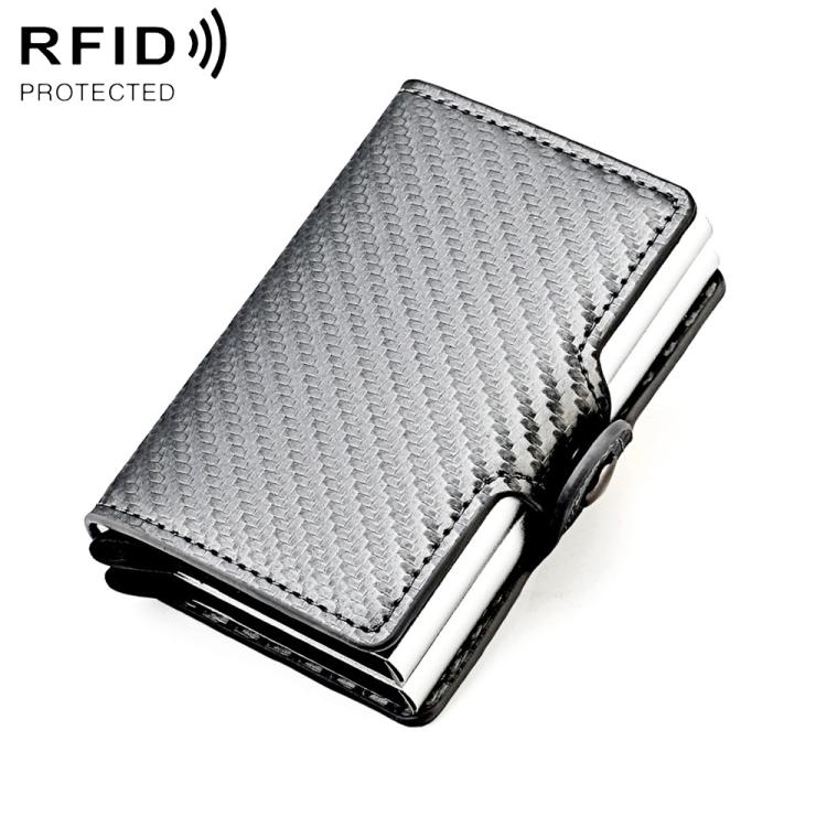 KB250 Carbon Fiber Double Layer Aluminum Alloy RFID Card Bag