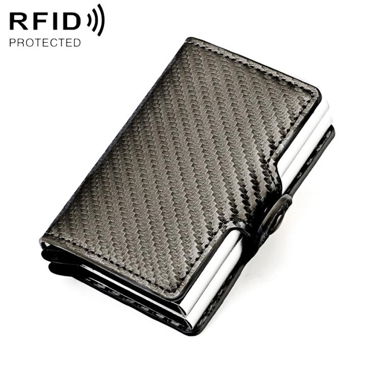 KB250 Carbon Fiber Double Layer Aluminum Alloy RFID Card Bag