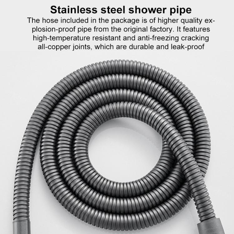 Adjustable Dua Use Overhead Handheld Pressurized Shower Head - Metal Gray