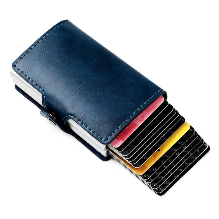 KB251 Oil Wax Texture Double Layer Aluminum Alloy RFID Card Bag