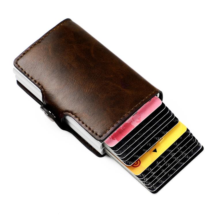 KB251 Oil Wax Texture Double Layer Aluminum Alloy RFID Card Bag