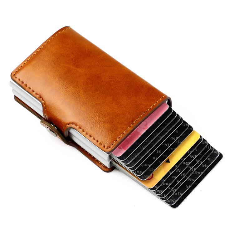 KB251 Oil Wax Texture Double Layer Aluminum Alloy RFID Card Bag