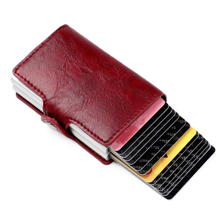 KB252 Crazy Horse Texture Double Layer Aluminum Alloy RFID Card Bag
