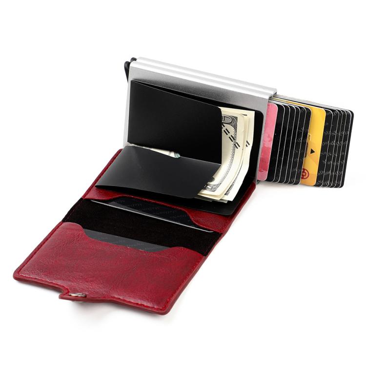 KB252 Crazy Horse Texture Double Layer Aluminum Alloy RFID Card Bag
