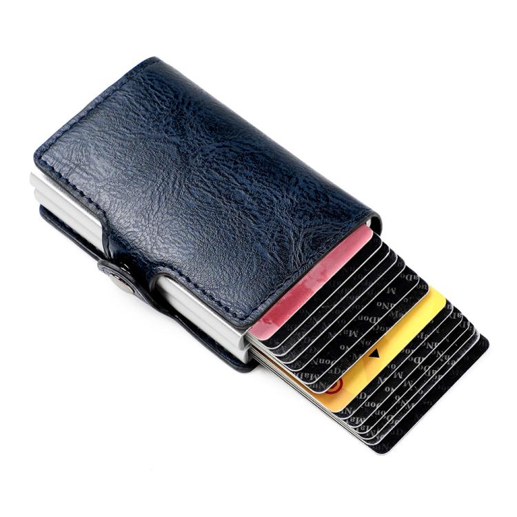 KB252 Crazy Horse Texture Double Layer Aluminum Alloy RFID Card Bag