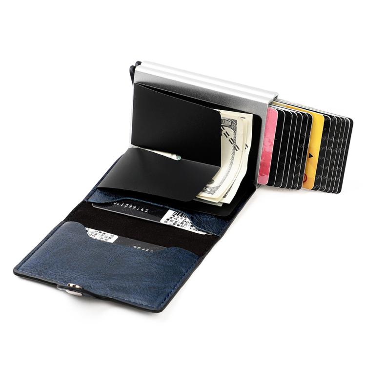KB252 Crazy Horse Texture Double Layer Aluminum Alloy RFID Card Bag