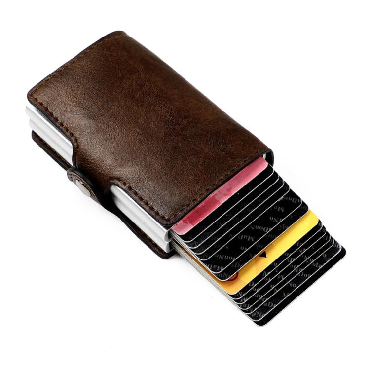 KB252 Crazy Horse Texture Double Layer Aluminum Alloy RFID Card Bag