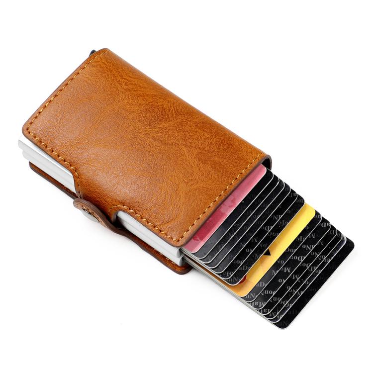 KB252 Crazy Horse Texture Double Layer Aluminum Alloy RFID Card Bag