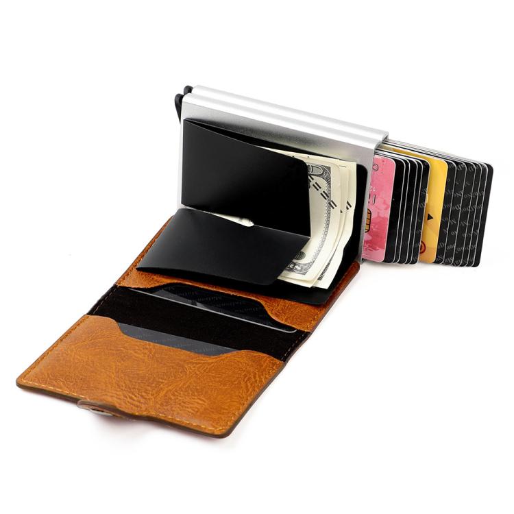 KB252 Crazy Horse Texture Double Layer Aluminum Alloy RFID Card Bag