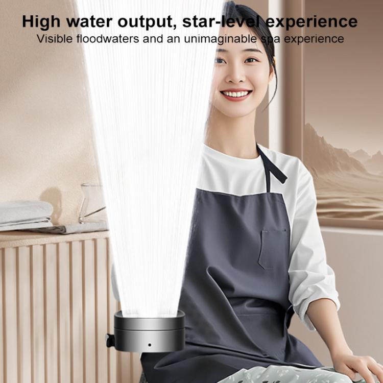 Multifunctional 4-Speed Pressurized Spray Gun Filter Shower Head with One Button Water Stop Function - Gray