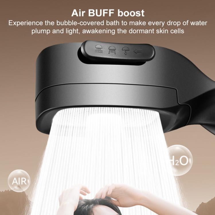 Multifunctional 4-Speed Pressurized Spray Gun Filter Shower Head with One Button Water Stop Function - Gray